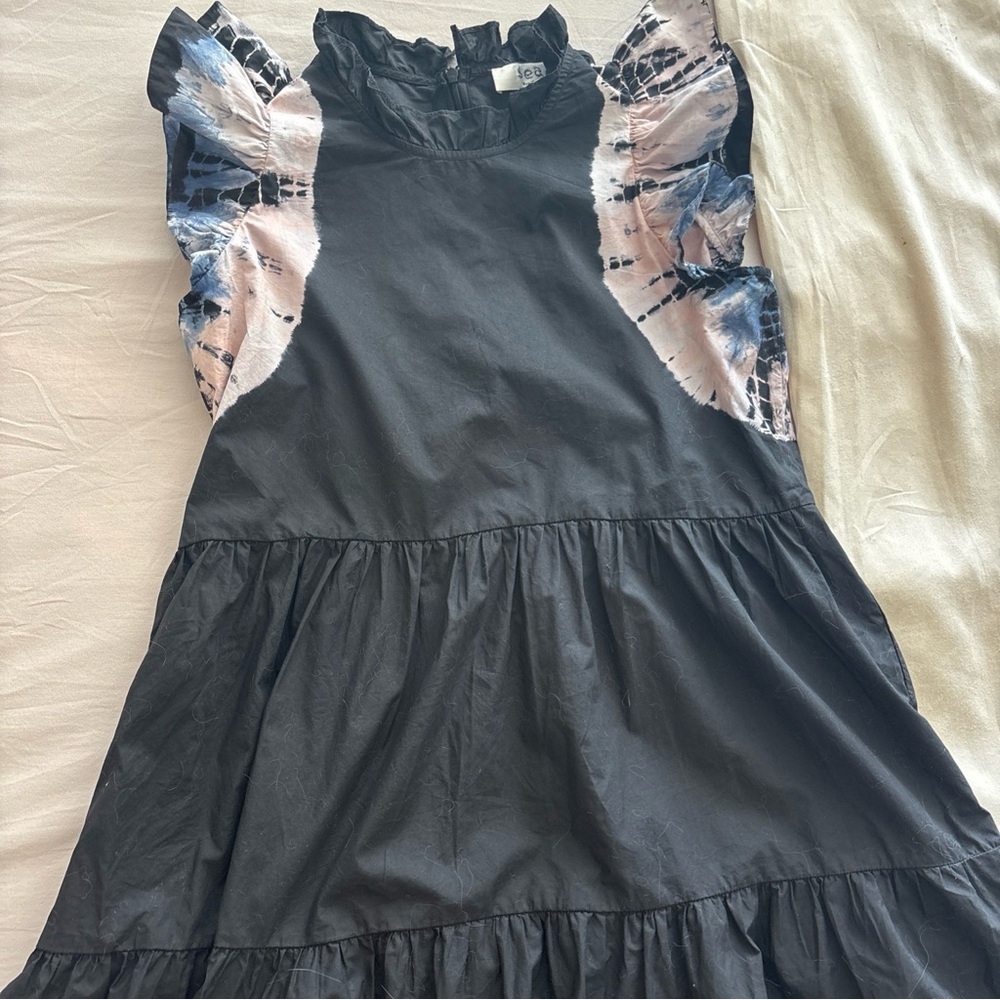Sea New York cotton dress with tie dye ruffle detail